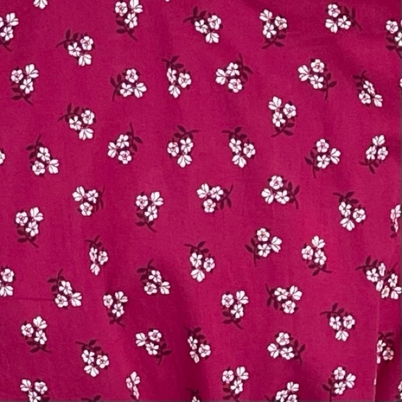 Draper James Cranberry W/White Floral Print CottageCore Boho Wrap Midi Dress NWT - Picture 7 of 13